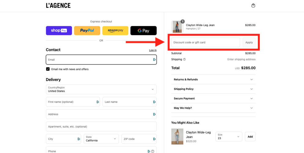L&apos;Agence promo code