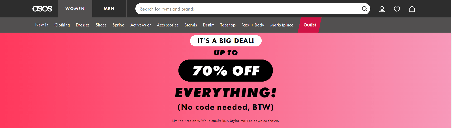 asos outlet sale