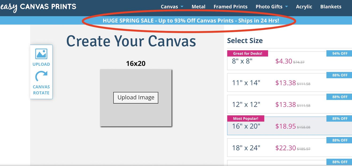 Easy Canvas Prints Spring Sale