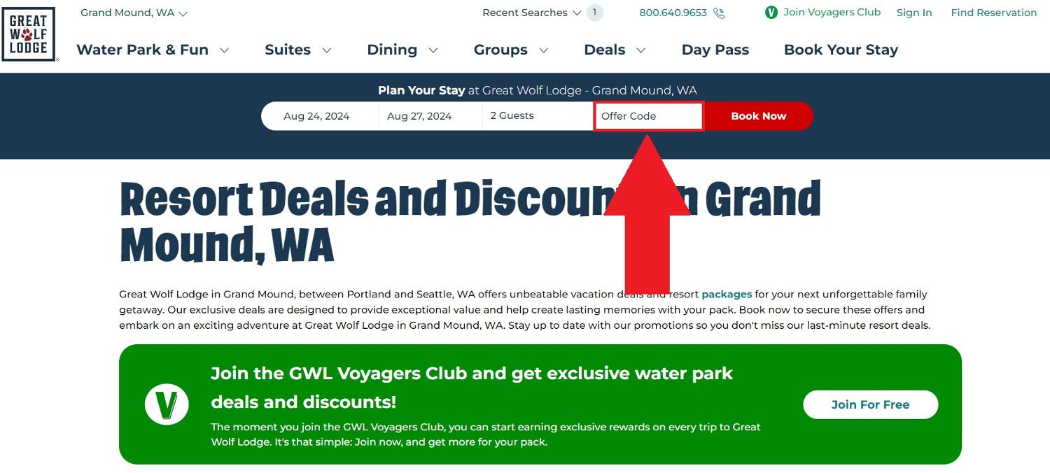 Great Wolf Lodge coupon box