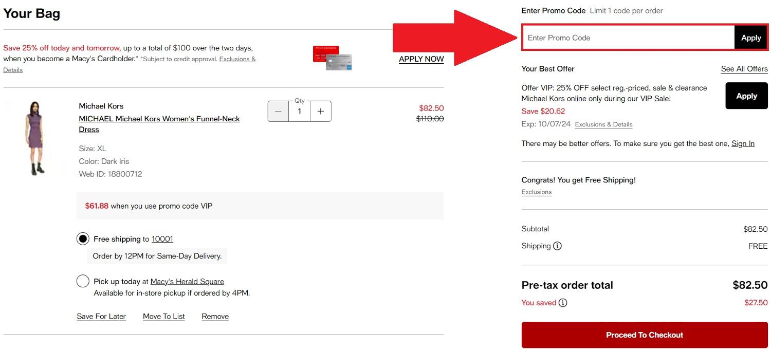 Macy&apos;s coupon box